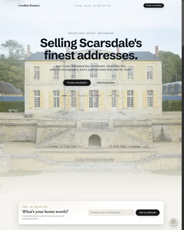 Averline Estates real estate website by Vyne